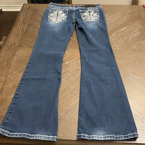 Firm Price- Premier by Rue 21 distressed boot cut medium wash denim jeans - Picture 9 of 17